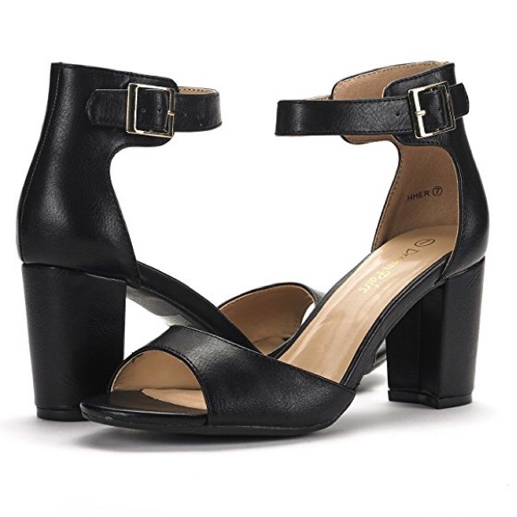 Dream Pairs (Amazon) Shoes - Black Heels w/Ankle Strap and Open Toe (3in heel)